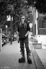 Queen Street Auckland city, black and white photo by Mike Wheelton